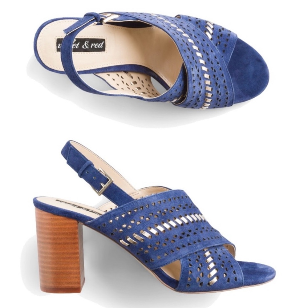 Violet and Red Paterson Buckle Heel Shoe